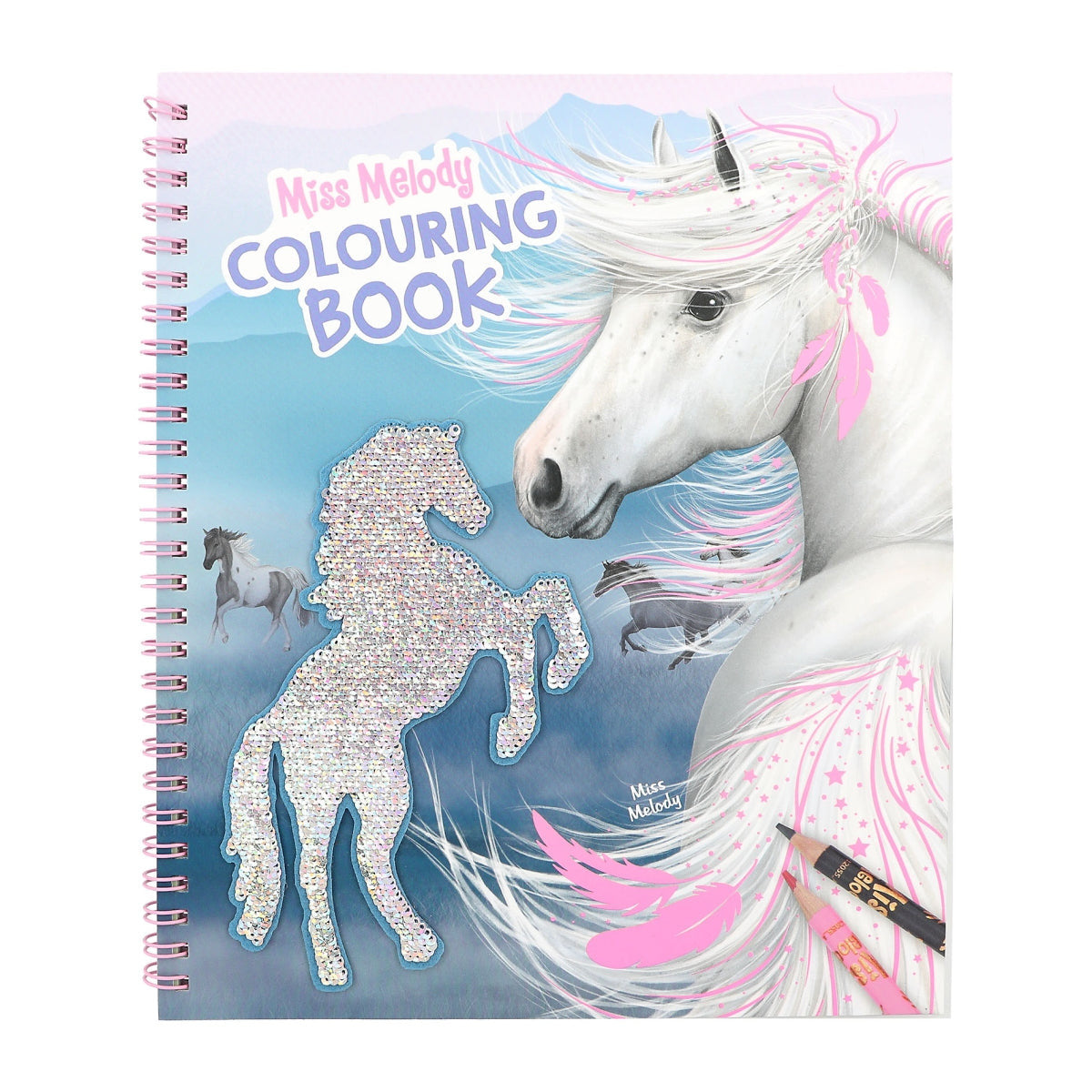 Libro para colorear con lentejuelas Miss Melody.-Rincón del Valle