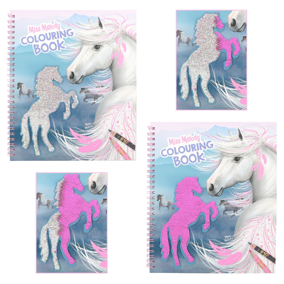 Libro para colorear con lentejuelas Miss Melody.-Rincón del Valle