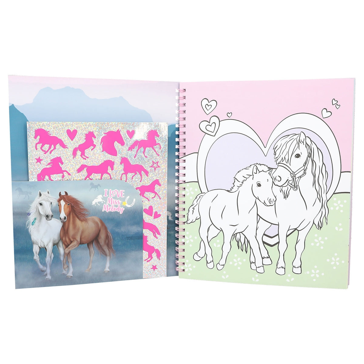 Libro para colorear con lentejuelas Miss Melody.-Rincón del Valle