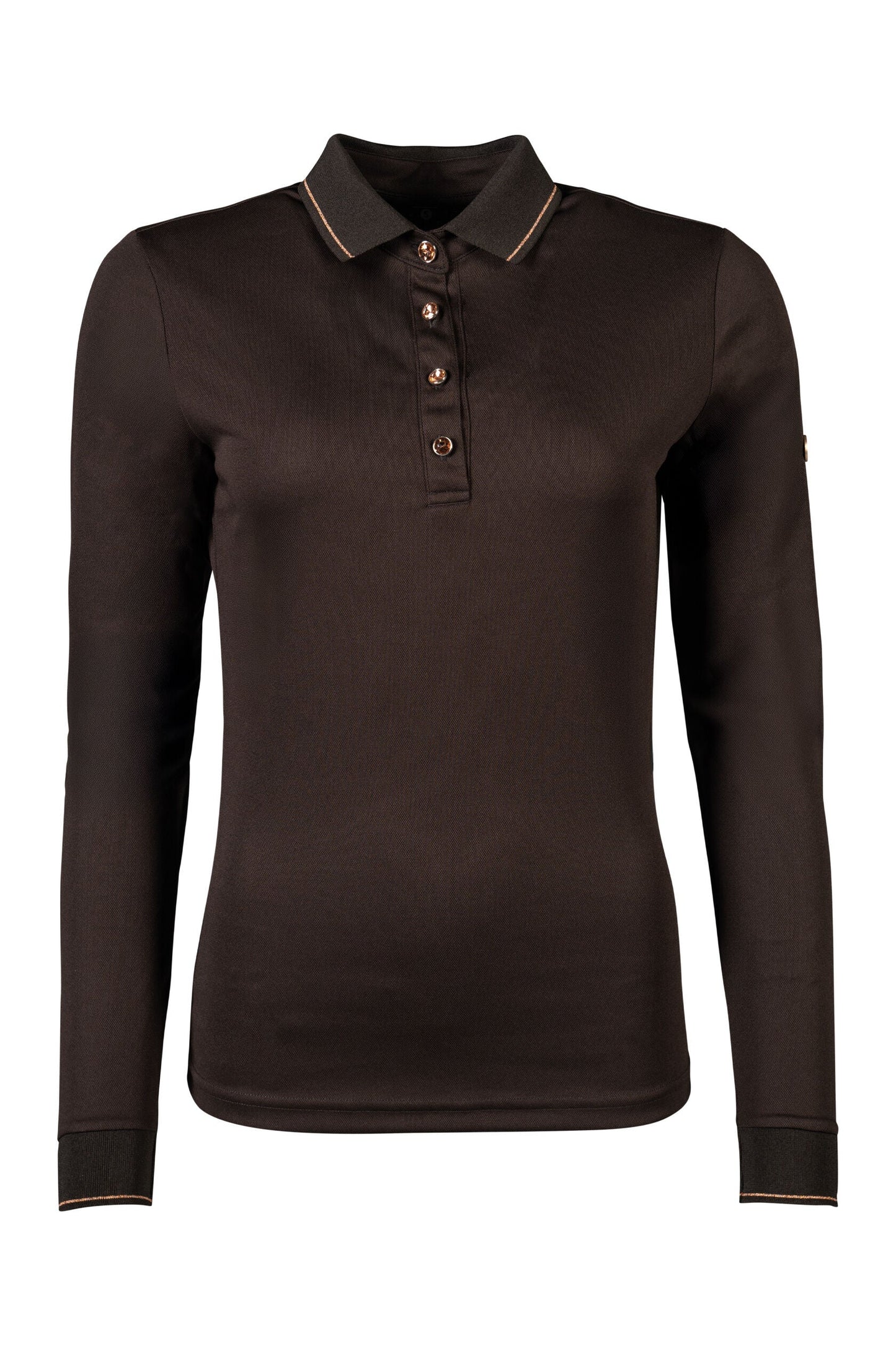 HKM Style Polo Shirt Rosegold Glamour Style Longsleeve para equitación - vista 7