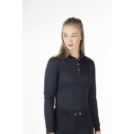 HKM Style Polo Shirt Rosegold Glamour Style Longsleeve para equitación - vista 2