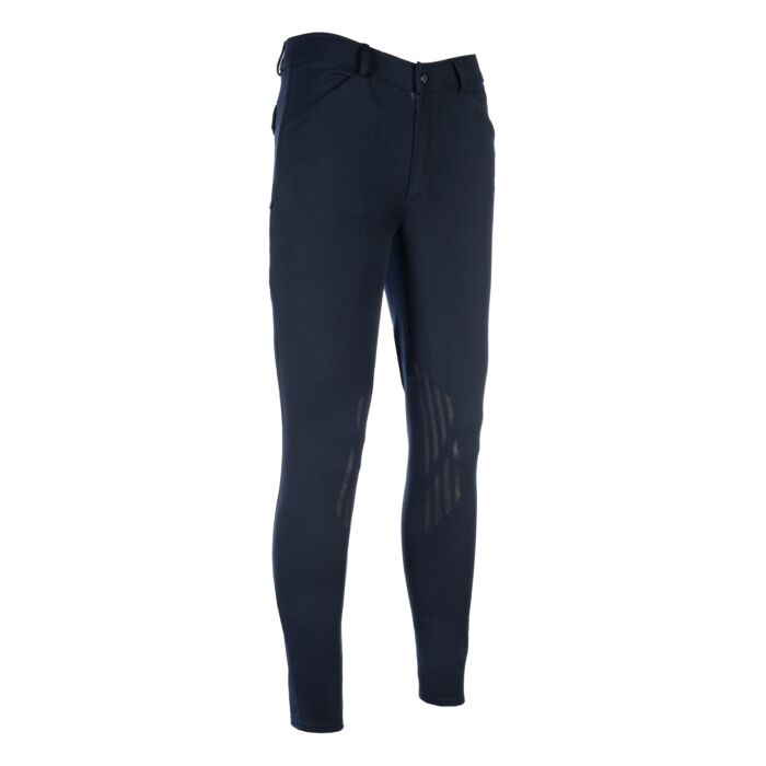 Pantalones de montar hombre -James- rodillera sil. HKM azul oscuro