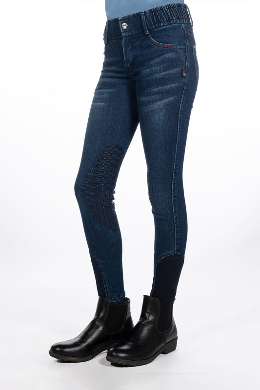 Pantalones de montar -Aymee Denim- rodil. silicona - Adulto HKM para equitación - vista 2