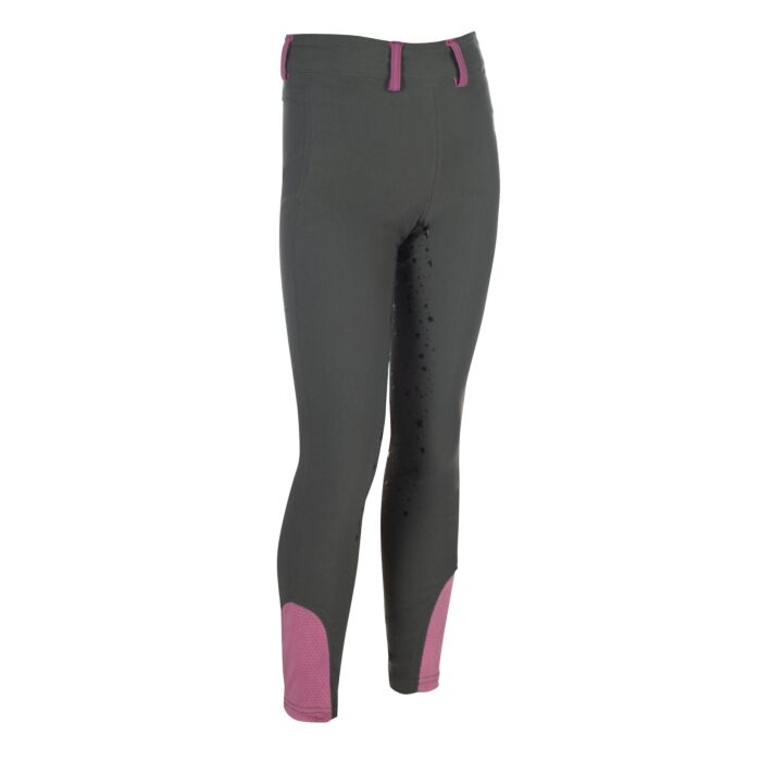 Leggings de montar -Pony Dream II- c. f. silicona HKM gris-verde