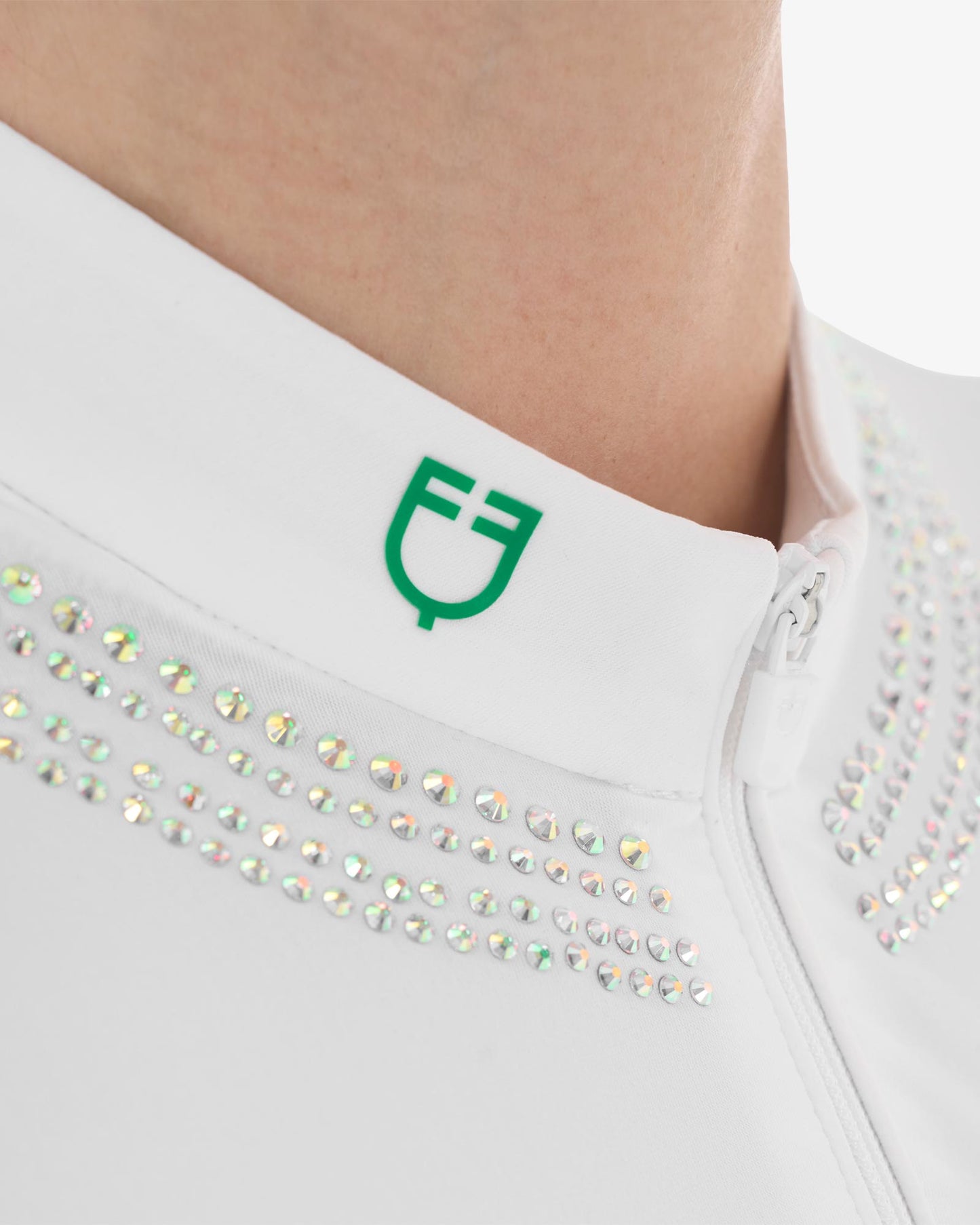 Polo competición mujer cuello pedrería