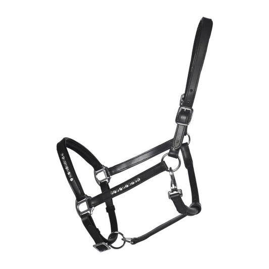 Leather cabezada de cuadras HKM Leather Head Collar Sparkle para equitación - vista 2
