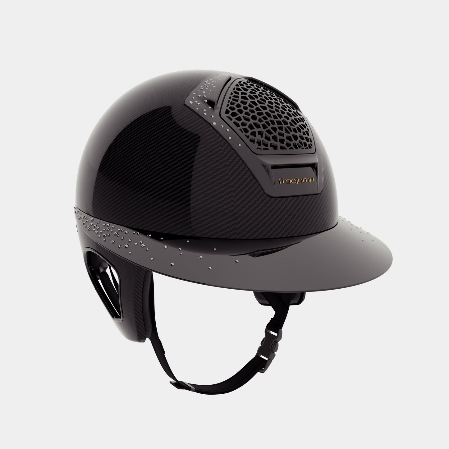 Helmets Freejump Riding Helmet Carbon Voronoi Precious Crystals with Temple detalle 3