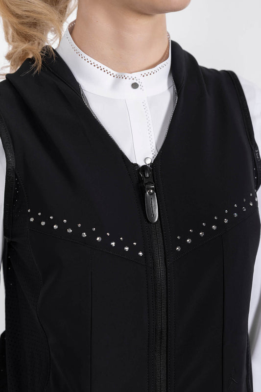 Detalle de los cristales del chaleco airbag Freejump Crystal negro