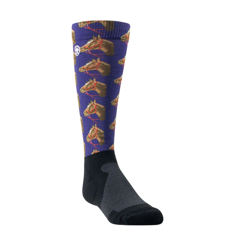 Calcetines AriatTEK Slim Printed Navy Horse Par Niño/a