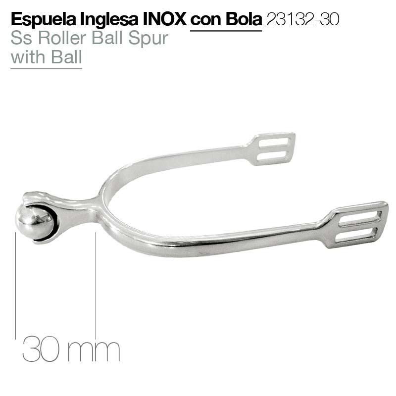 Espuela inglesa con bola Inox 30 mm ZALDI