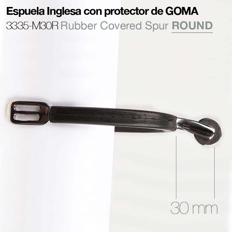 Espuela Inglesa con Protector de Goma y Ruleta Lisa – 30 mm
