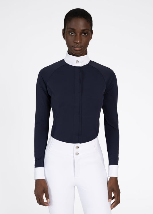 Camisetas Maximilian Equestrian Aira manga larga Show Shirt (Navy) para equitación - vista 2