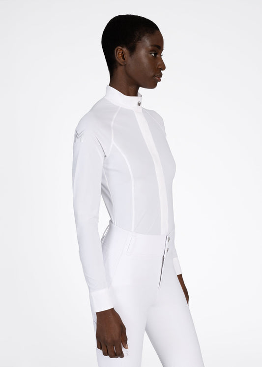 Camisetas Maximilian Equestrian Aira manga larga Show Shirt (White) para equitación - vista 2