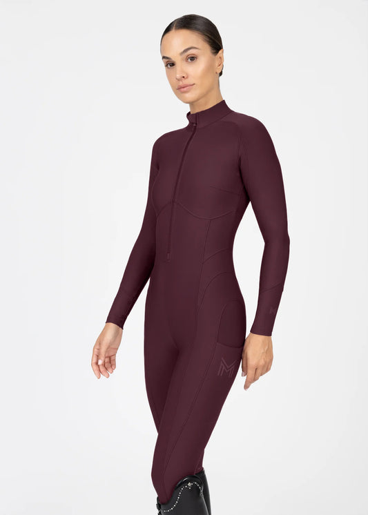 Pantalones Mono técnico Femme Riding Jumpsuit Maximilian Equestrian Burgundy para equitación - vista 2