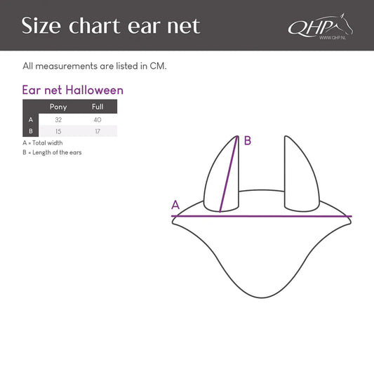 Orejera Ear net Halloween QHP para equitación - vista 2