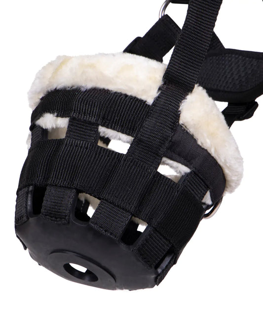 Bozal de pasto Grazemuzzle con fur QHP para equitación - vista 2