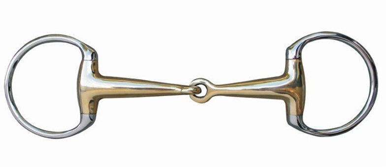 Embocaduras Filete oliva, 16 mm, argentan, anillas de inox HKM para equitación