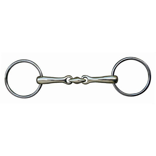 Embocaduras Filete doble articulación, 18 mm, acero inoxidable HKM para equitación - vista 2