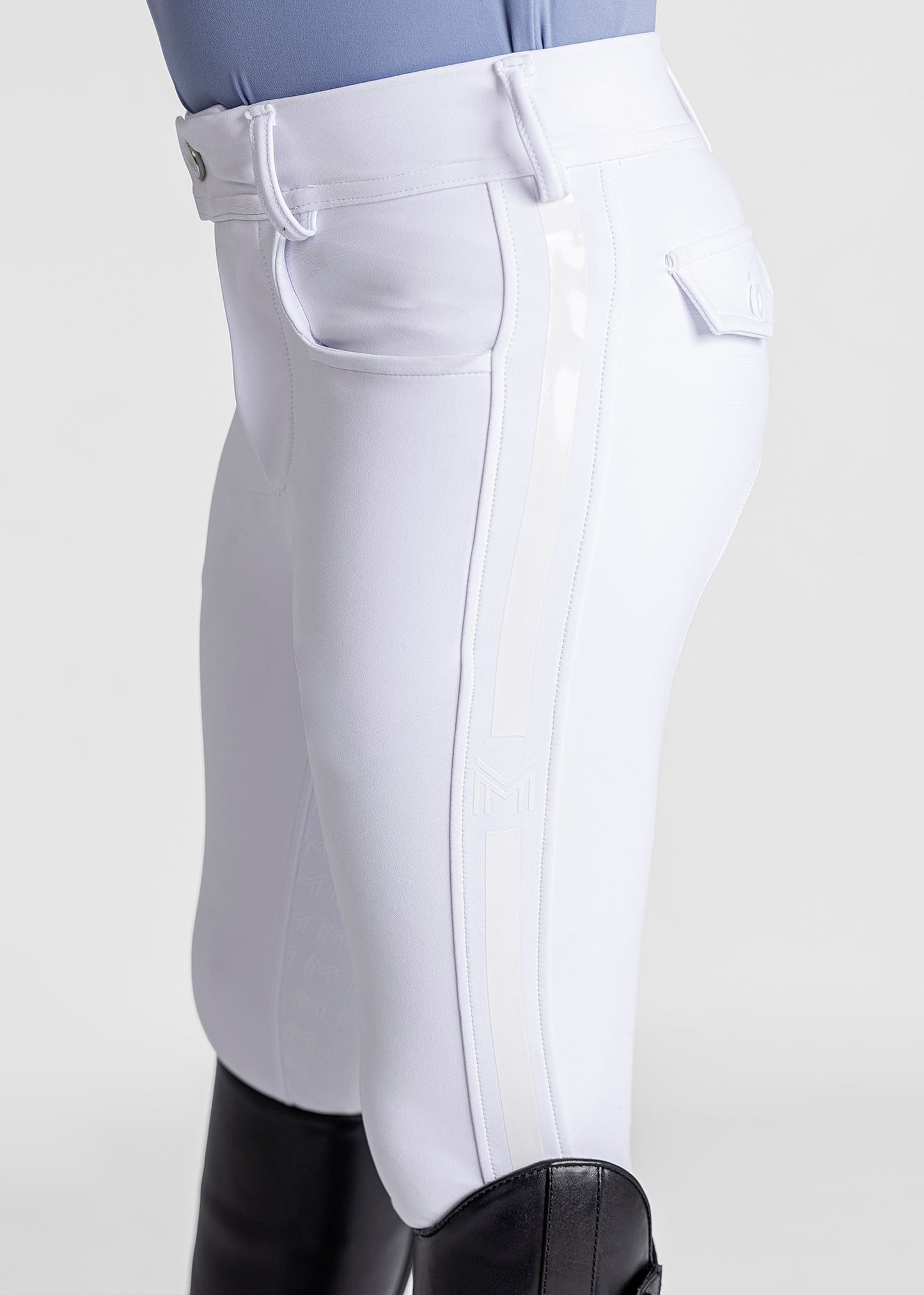Producto ecuestre Maximilian Equestrian YR Reflection Breeches (White) detalle 8