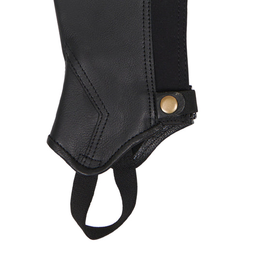 Polainas unisex de cuero con cremallera trasera Equestro - Negro