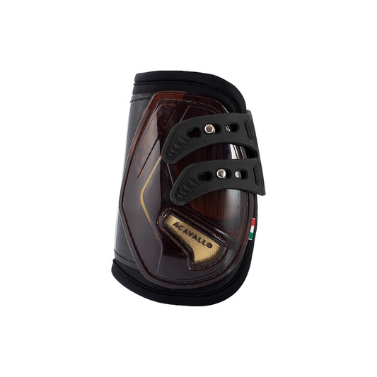 Protectores para menudillos con cierre elástico y botón Acavallo - Brown/Titanium Gold