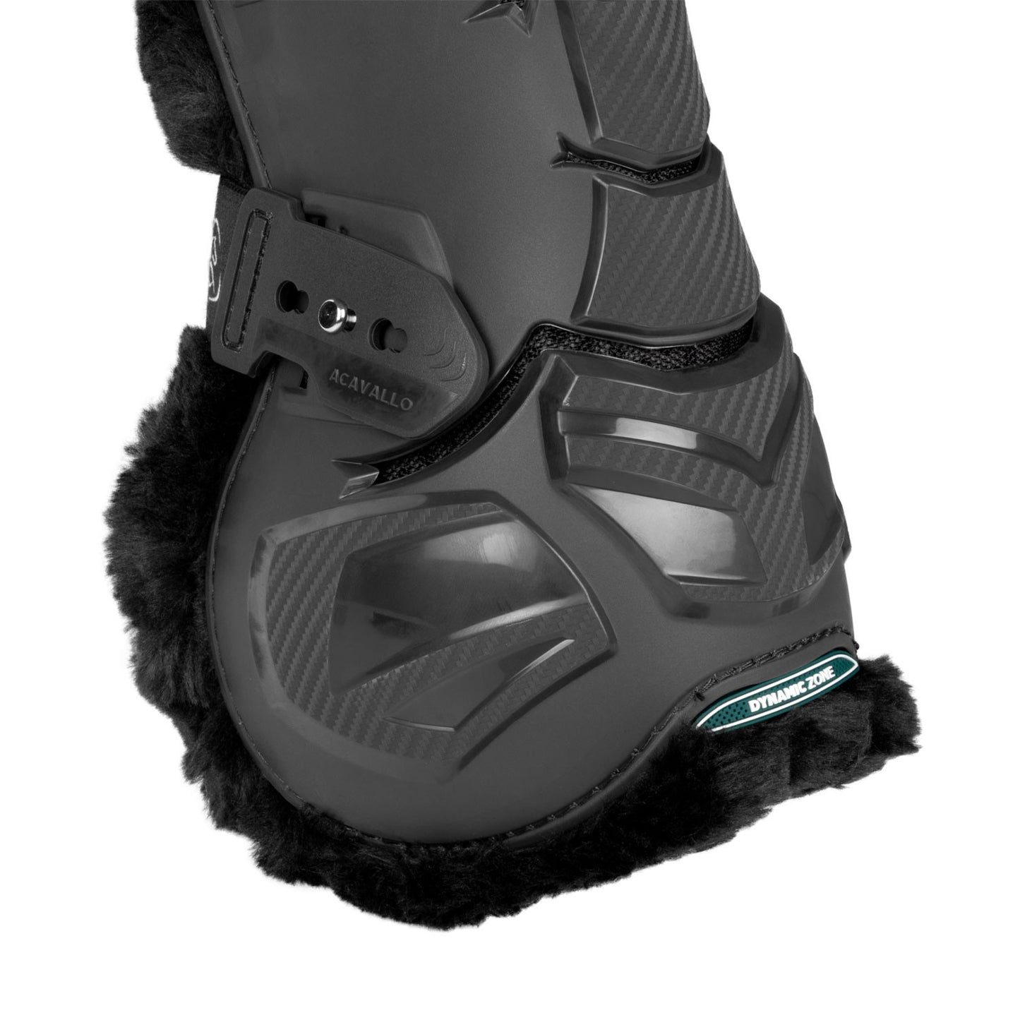 Paratendones Skeleton Dynamic Zone con borrego sintético Acavallo - Negro