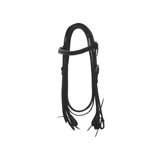 Cabezada recta basket/flores con riendas Lakota - Negro
