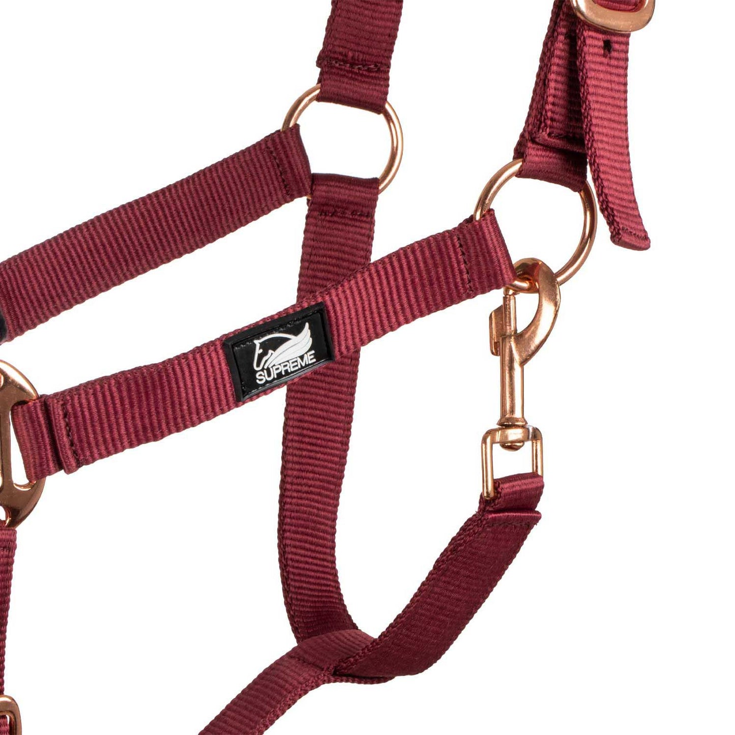 Cabezada de nailon línea rose gold Supreme - Burdeos