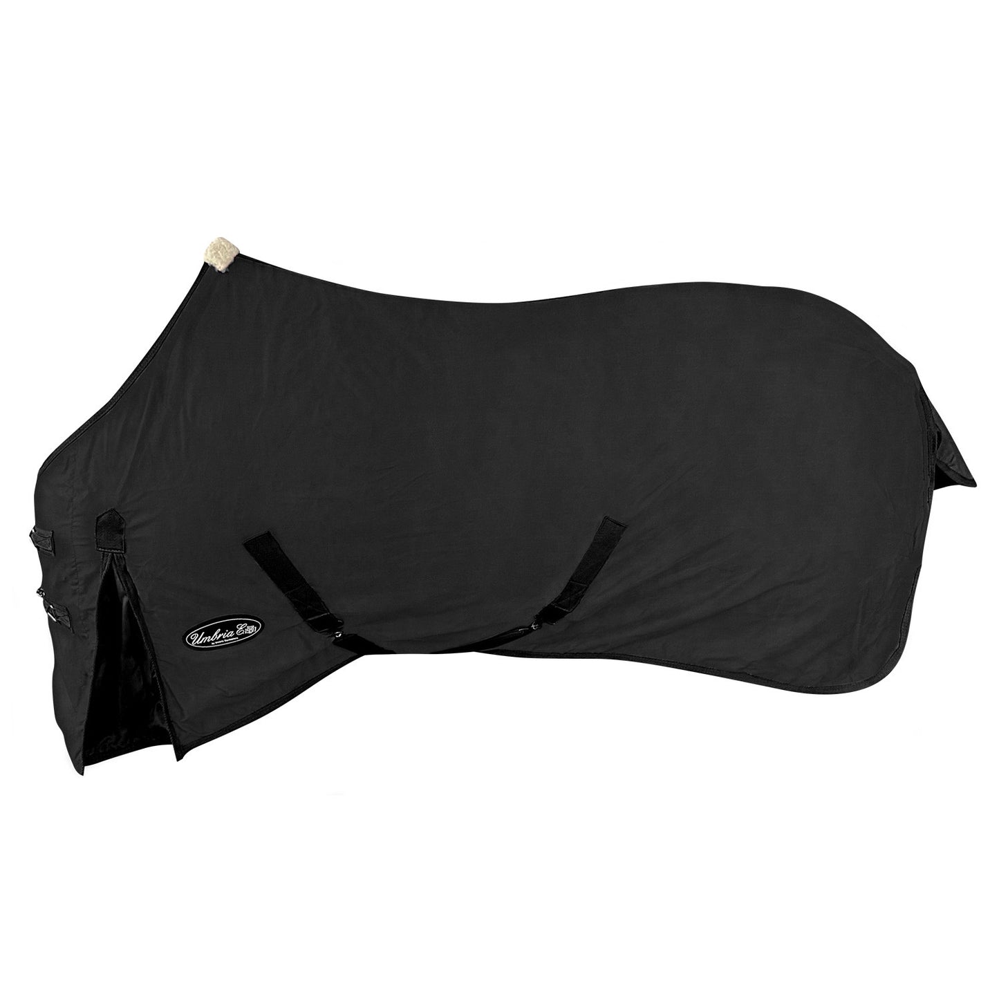 Manta con cubrecola y cinchas cruzadas Umbria Equitazione - Negro