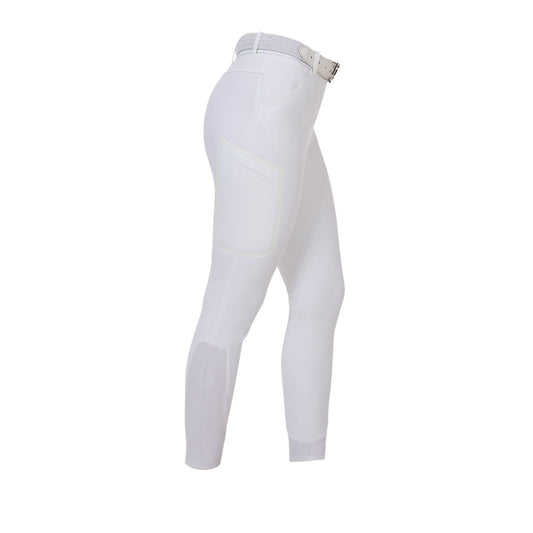 Pantalón slim fit mujer Equestro Ridertechnology costuras termoselladas - Blanco