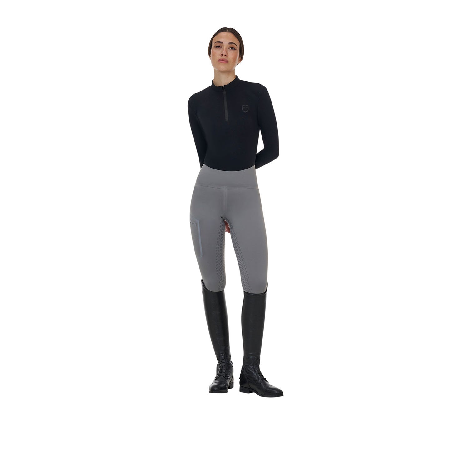 Leggings de mujer Equestro Ridertechnology cintura alta full grip - Mockingbird