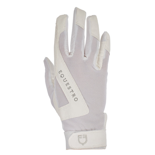 Guantes de tejido técnico con logo Equestro - Blanco