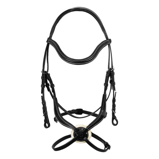 Testera modelo Mexican en cuero Equestro - Negro