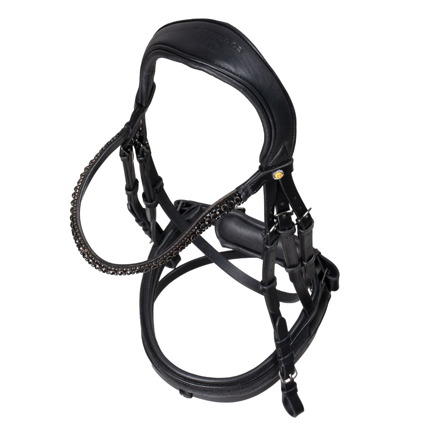 Brida de cuero elegante de doma Equestro - Negro