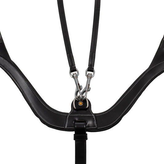 Pechera anatómica de caza de cuero Equestro - Negro