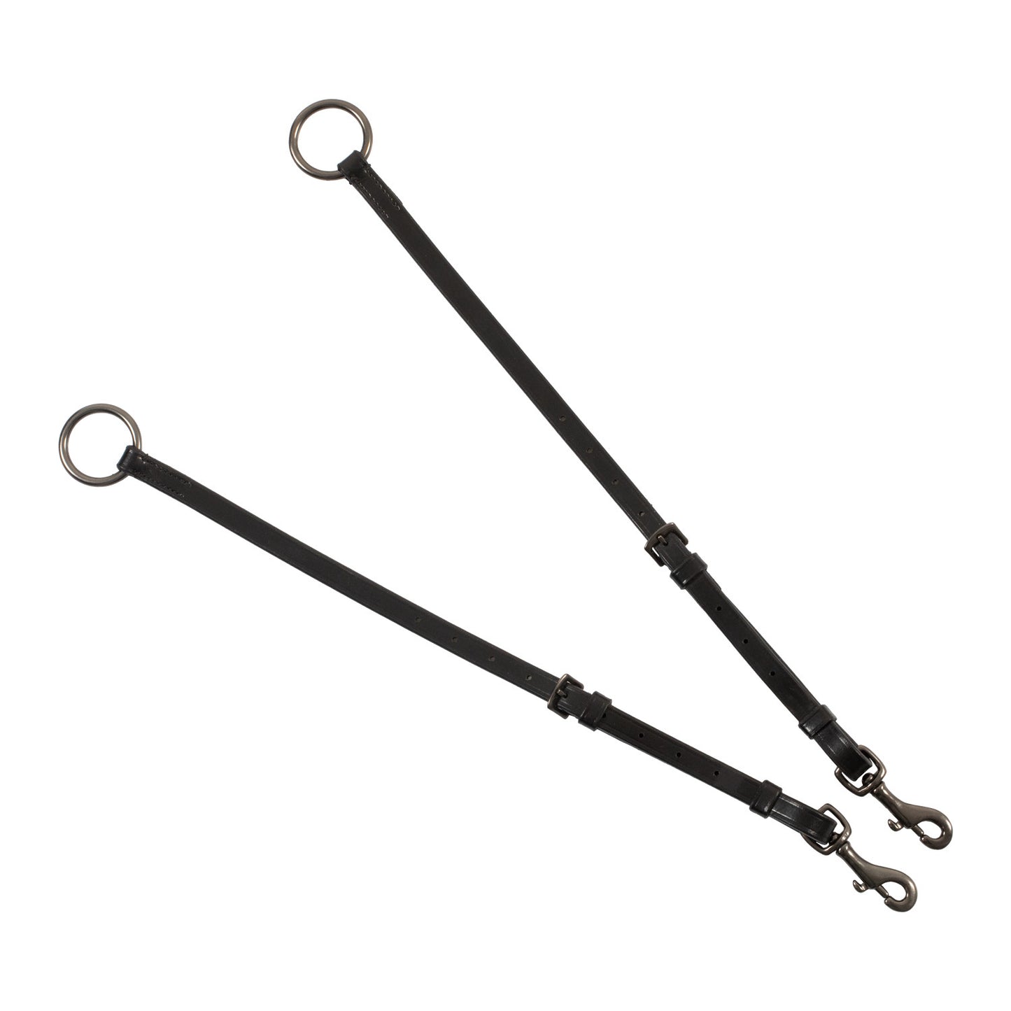 Pechopetral negro de cuero con martingala desmontable Equestro - Negro