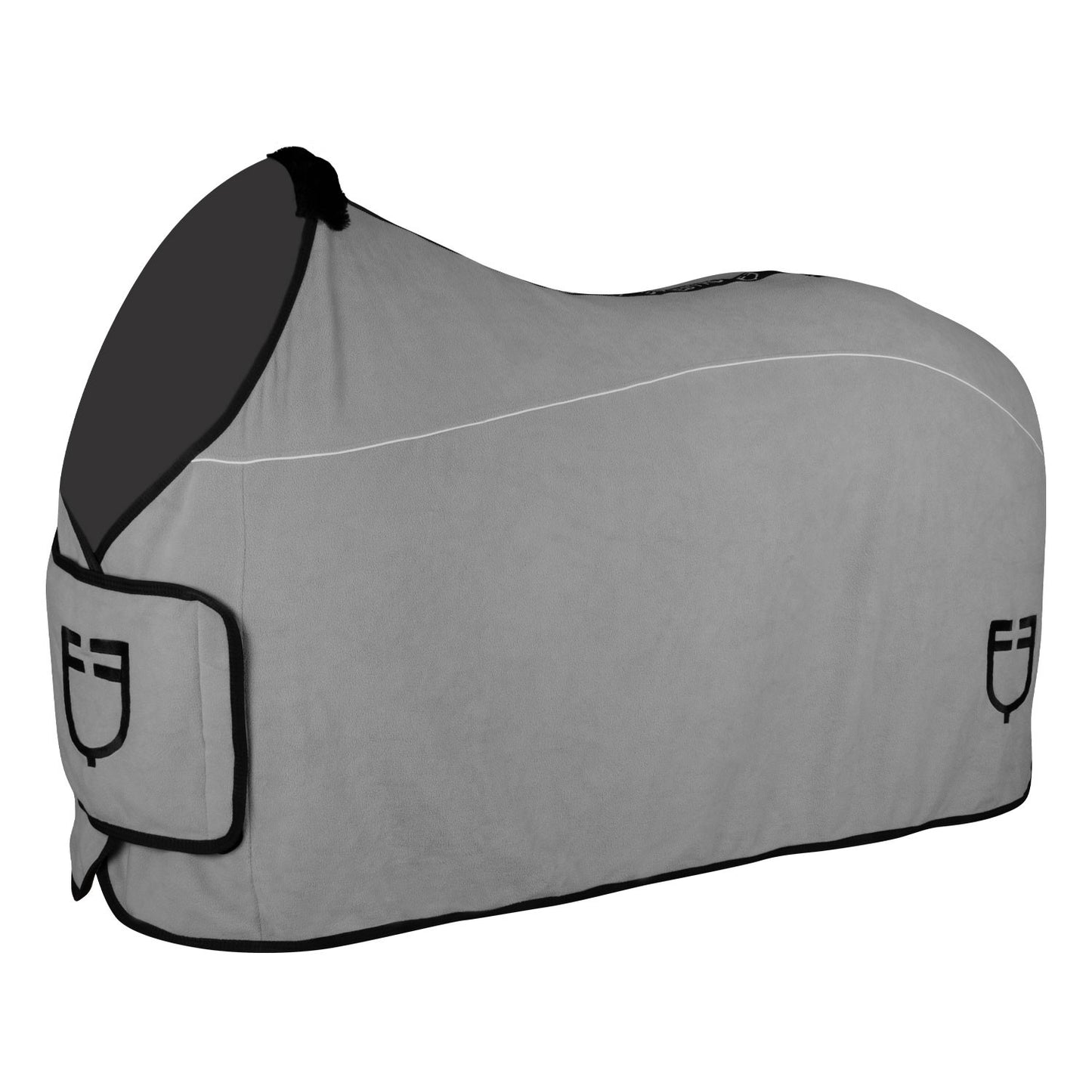 Manta de polar con cierre frontal con solapa Equestro - Gris