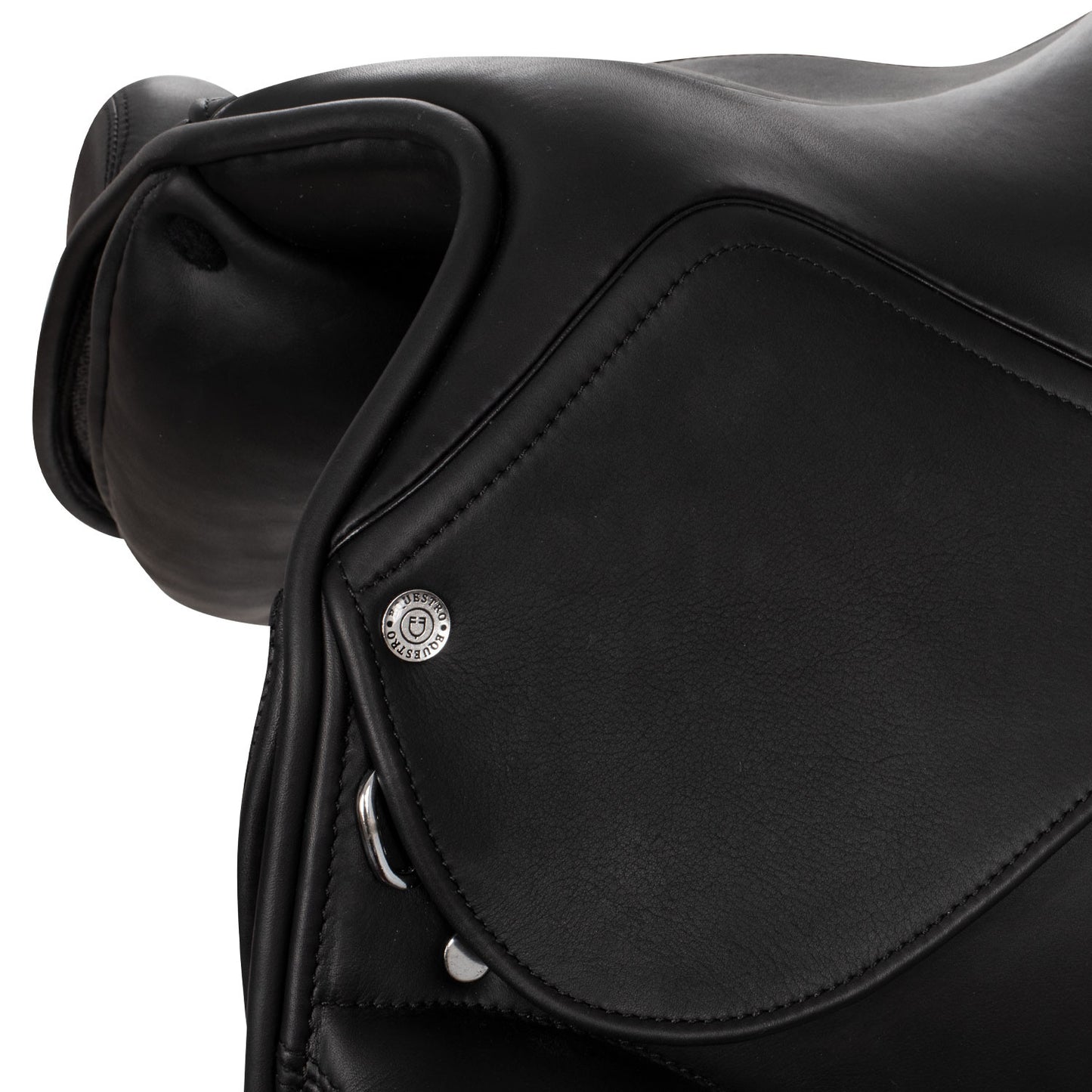 Silla de doma de cuero doble Equestro - Negro