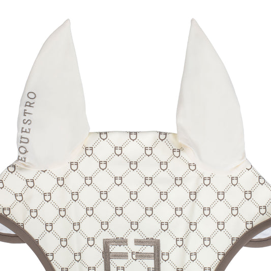 Velo antimoscas con estampado de monograma Equestro - Antique White (11-0105)/Walnut