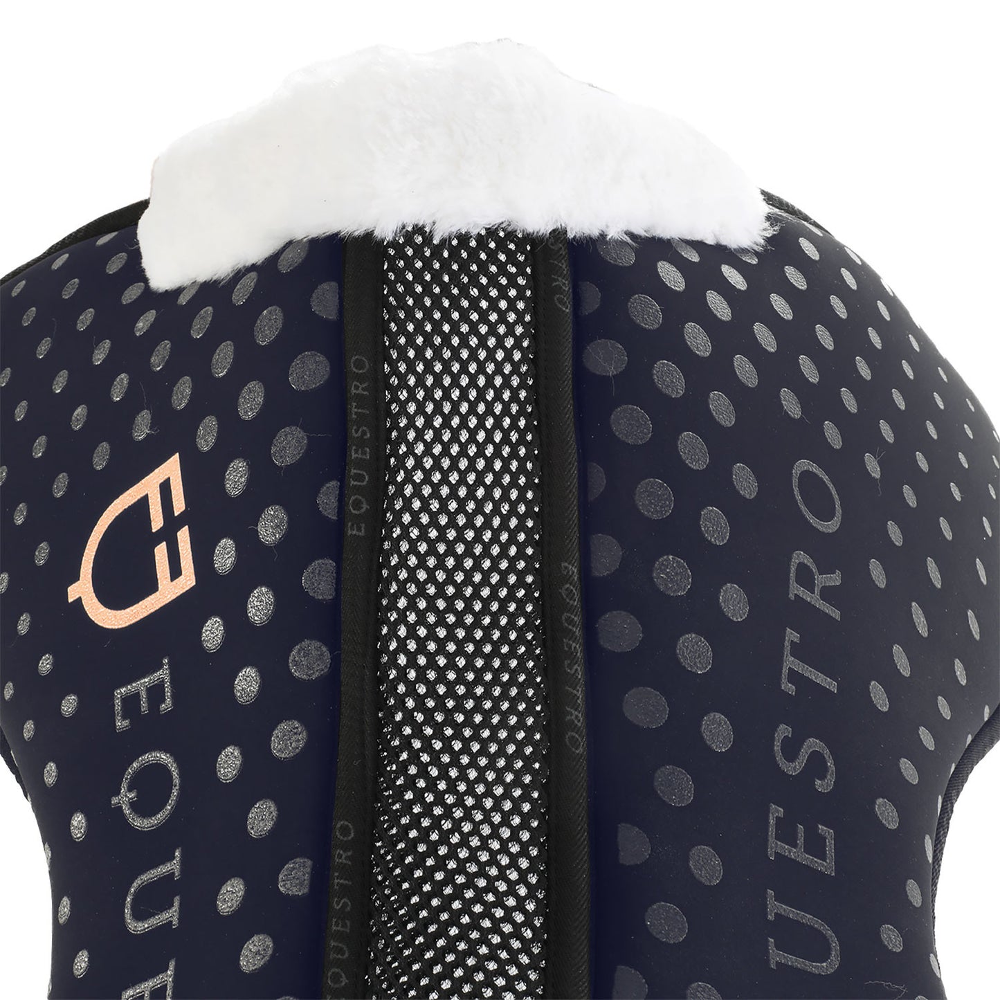Compensador de silla Ecowool transpirable con grip Equestro - Azul marino