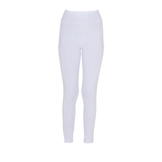 Leggings para niña con decoraciones perforadas Equestro - Blanco