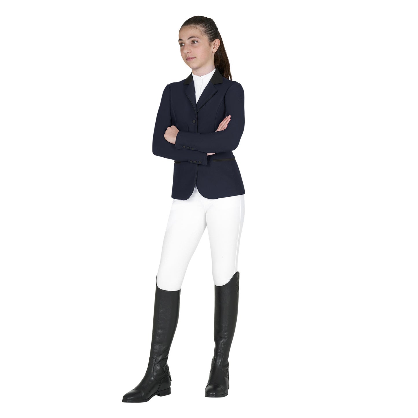 Chaqueta infantil unisex concurso cremallera y botones Equestro - Navy Blazer