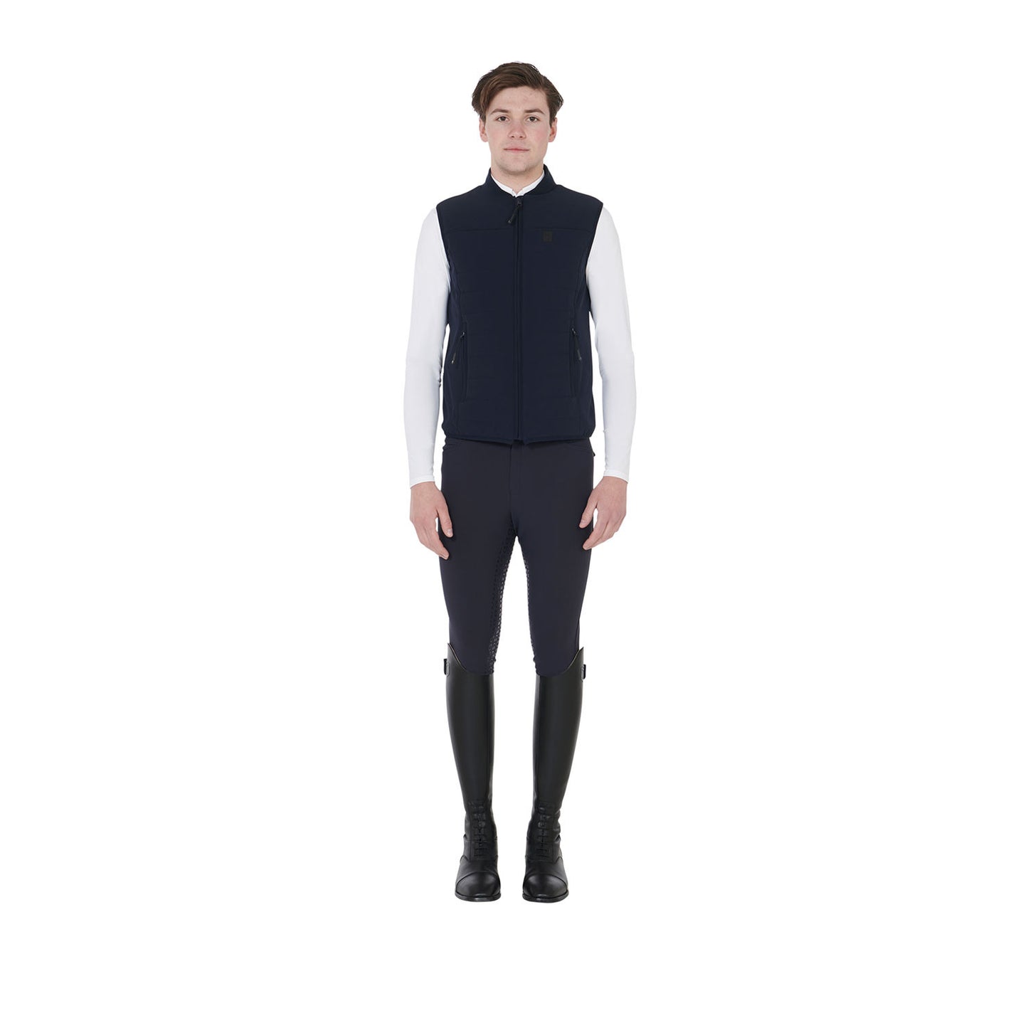 Chaleco de hombre en tejido técnico transpirable Equestro - Azul marino
