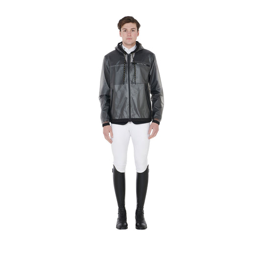Impermeable de hombre en tejido técnico transparente Equestro - Gris