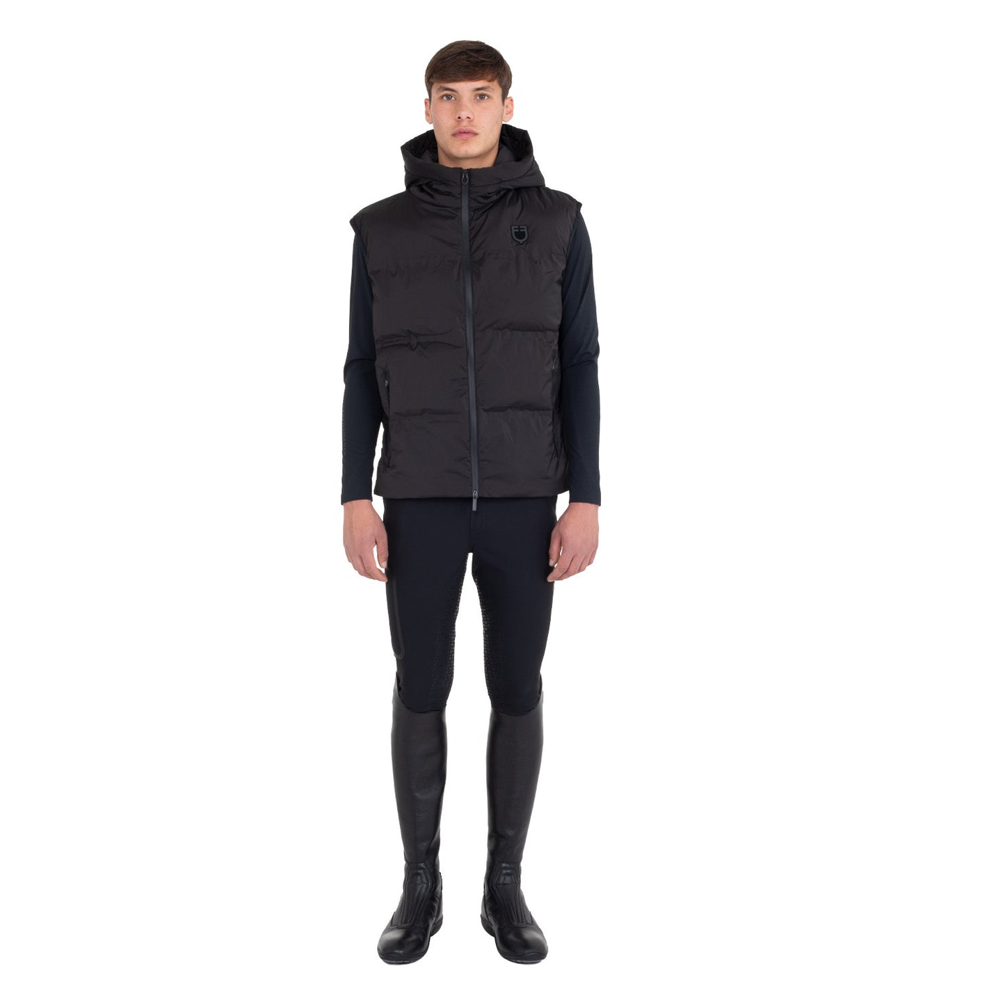 Chaleco técnico para hombre con capucha Ridertechnology Equestro - Negro