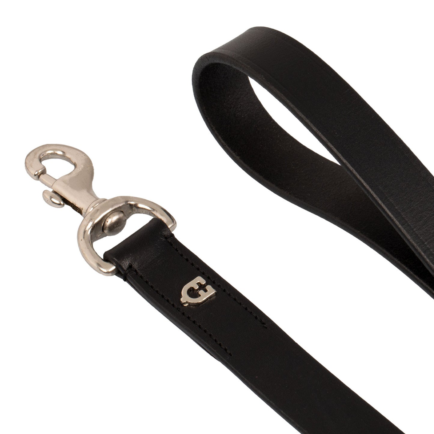 Correa de cuero para perro con motivo geométrico Equestro - Negro