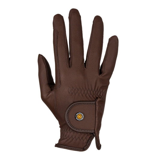 Guantes unisex de cuero sintético con cierre de velcro Equestro - Marrón oscuro