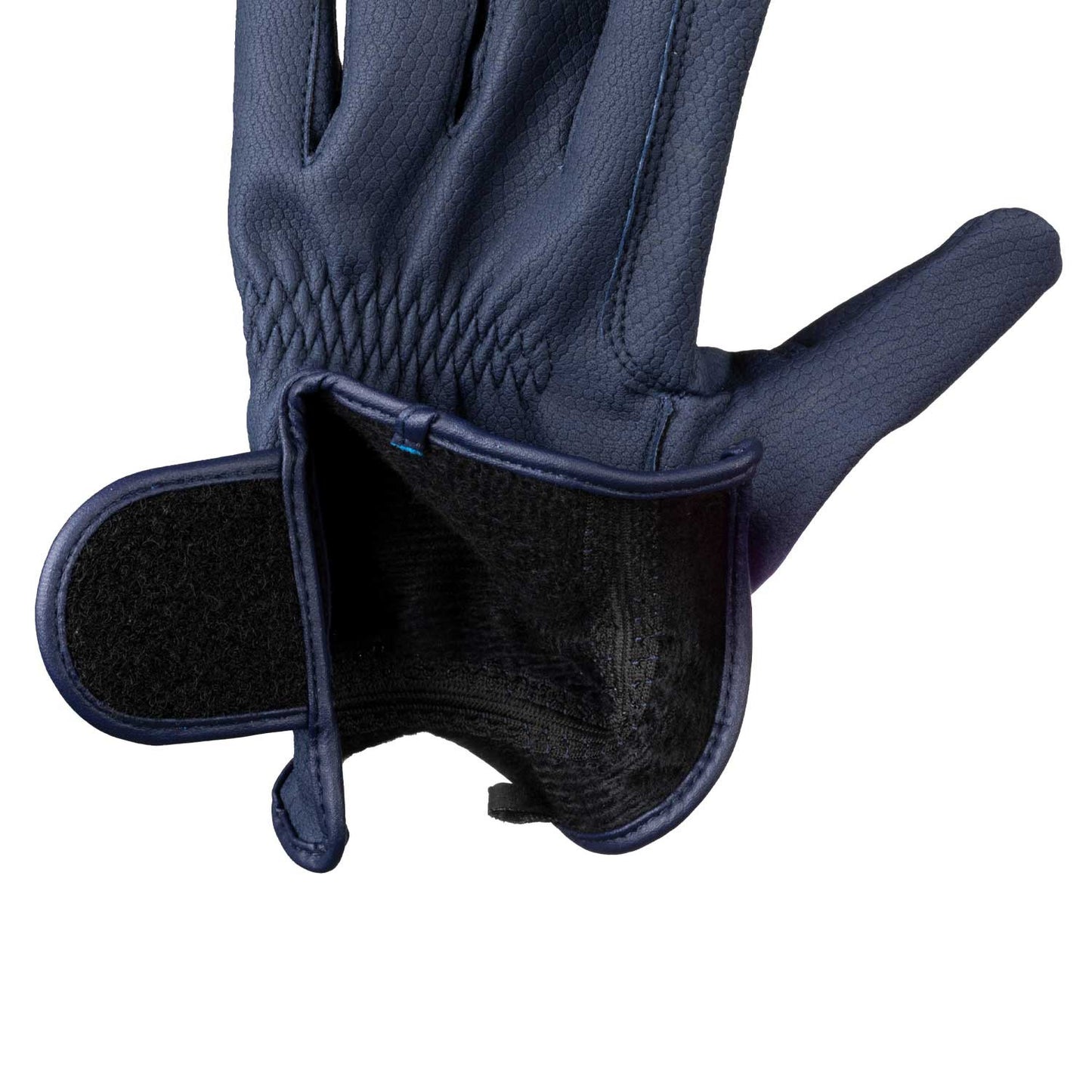 Guantes unisex de piel sintética con acolchado y cierre de velcro Equestro - Azul marino