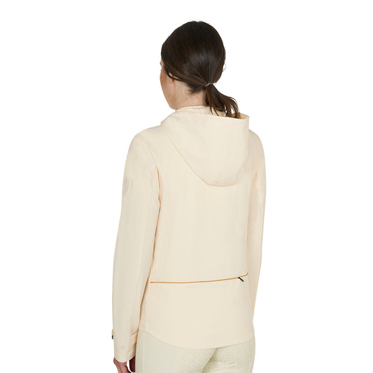 Chaqueta softshell slim fit de mujer con cremallera cortaviento Equestro - Antique White