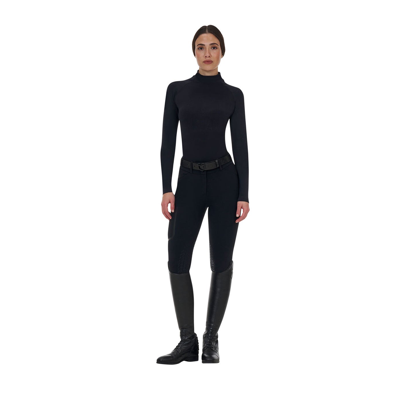 Capa base mujer Equestro Ridertechnology manga larga - Negro